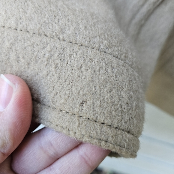 J. Crew camel colored pea coat wool nylon cashmere blend large - Picture 6 of 10